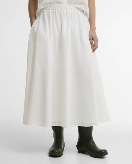 Melody Midi Skirt White
