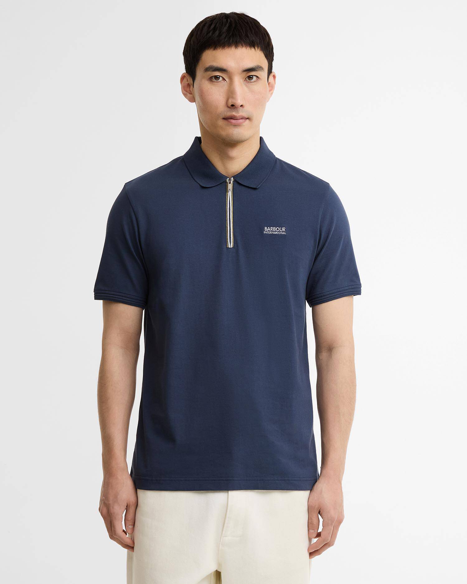 Poloshirt Ashmann Tipped Oxford Navy image number 0