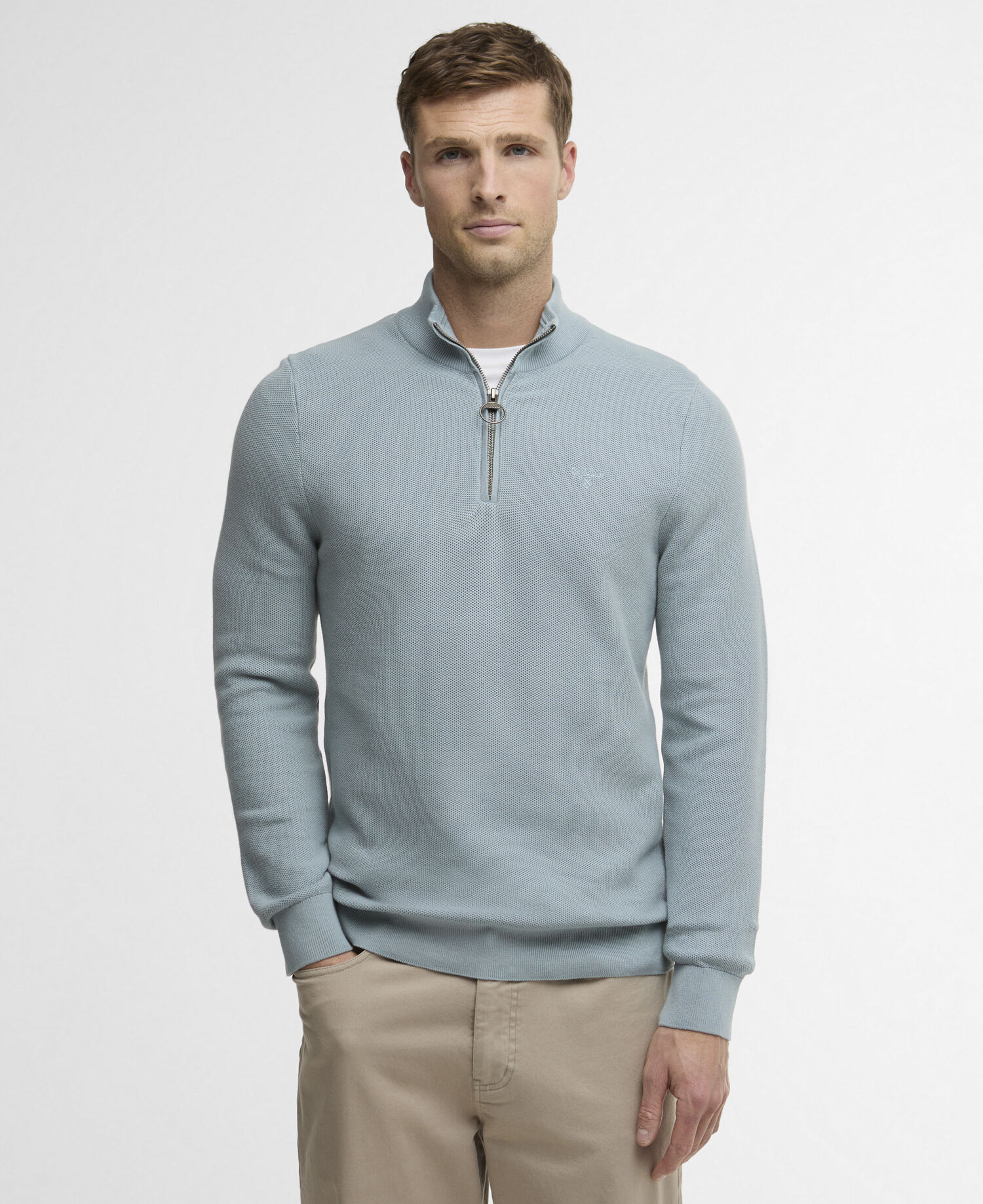 Buy Essential Honeycomb Quarter-Zip Jumper for GBP 99.95 | BARBOUR_GB