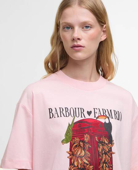 Barbour FARM Rio Maria Clara Graphic T-Shirt Rosa