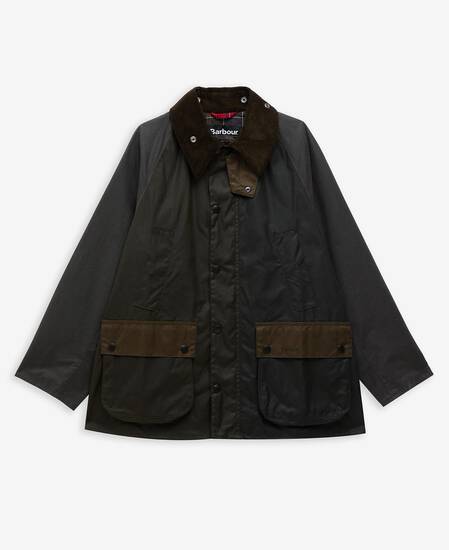 Patchwork Oversized Bedale Waxed Jacket Sage Multi