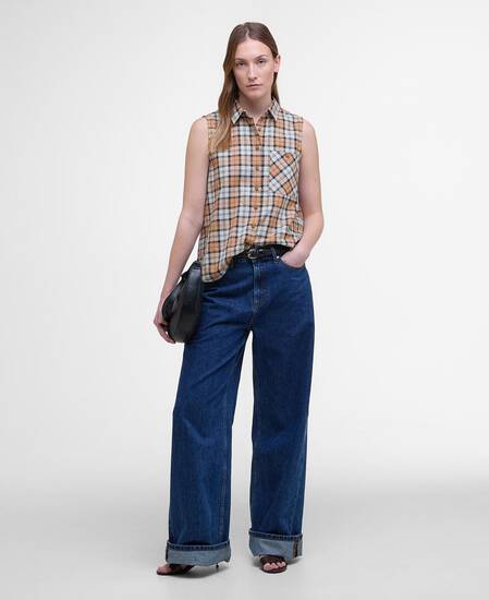 Bredon Sleeveless Shirt Hessian Tartan