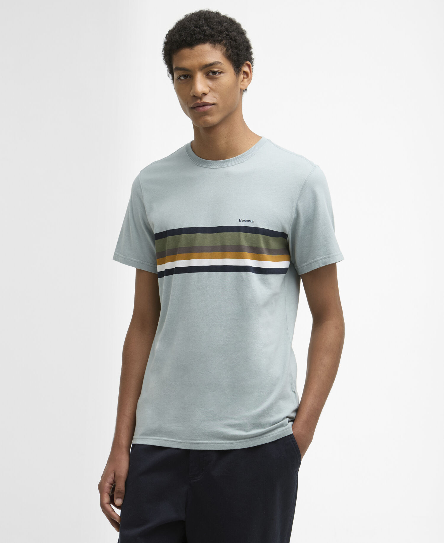 Newsham Striped T-Shirt Blue Slate