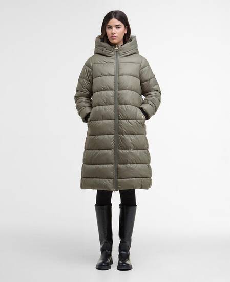 Olivios Longline Puffer Jacket Dusky Khaki