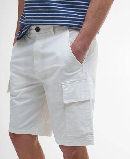 Shorts cargo in twill Whisper White
