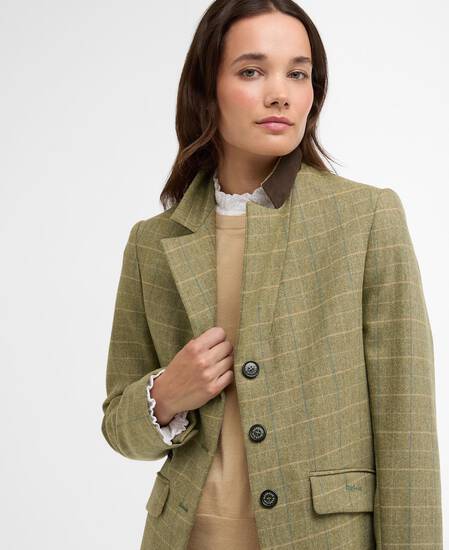 Lupin Tailored Jacket Light Olive Check