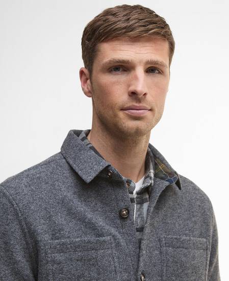 Marlow Tailored Overshirt Dark Grey Marl