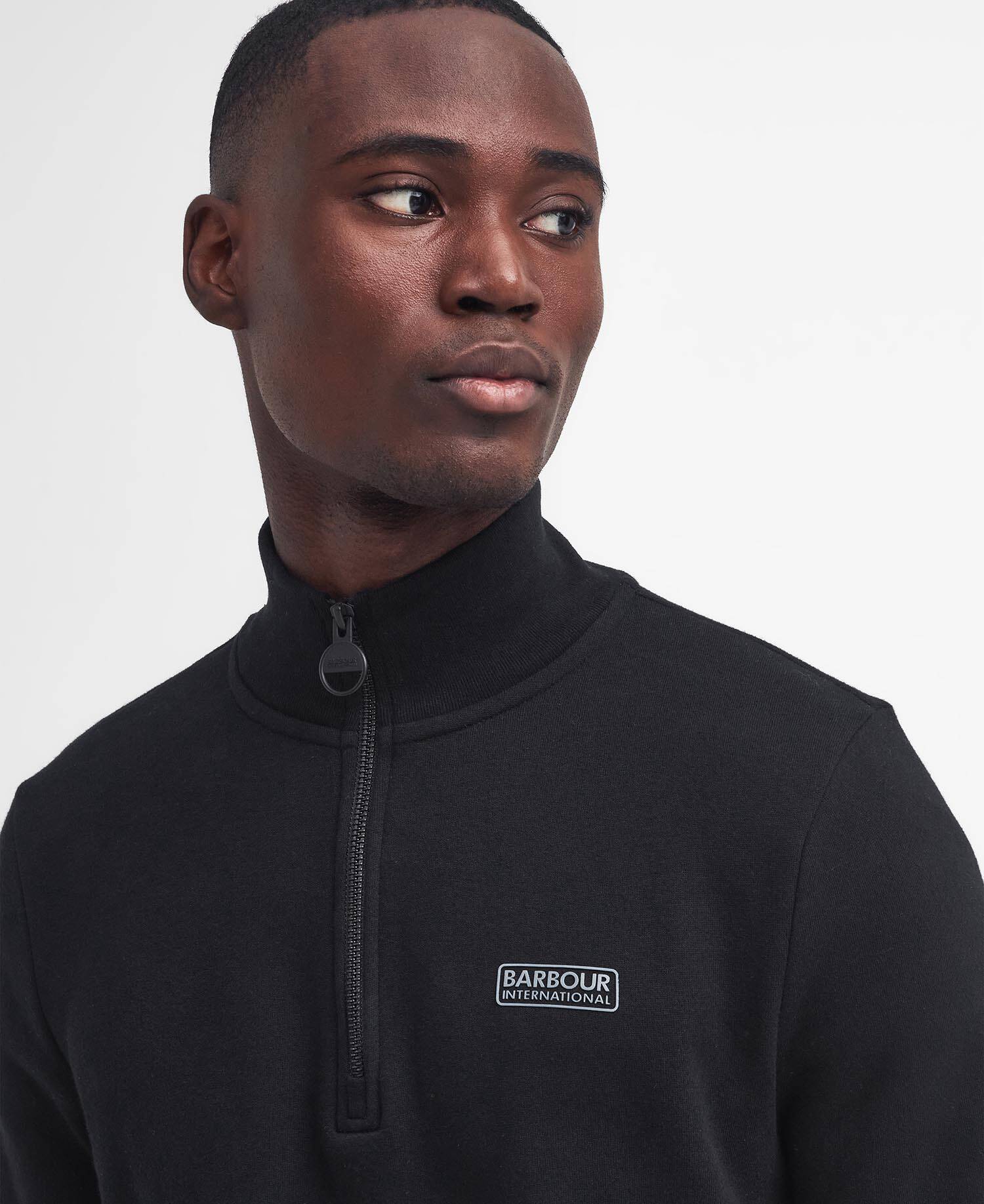 Essential Quarter-Zip Sweatshirt Black-Pewter image number 3