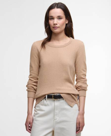 Felpa Pendle Crew Knit Pale Camel/Hessian