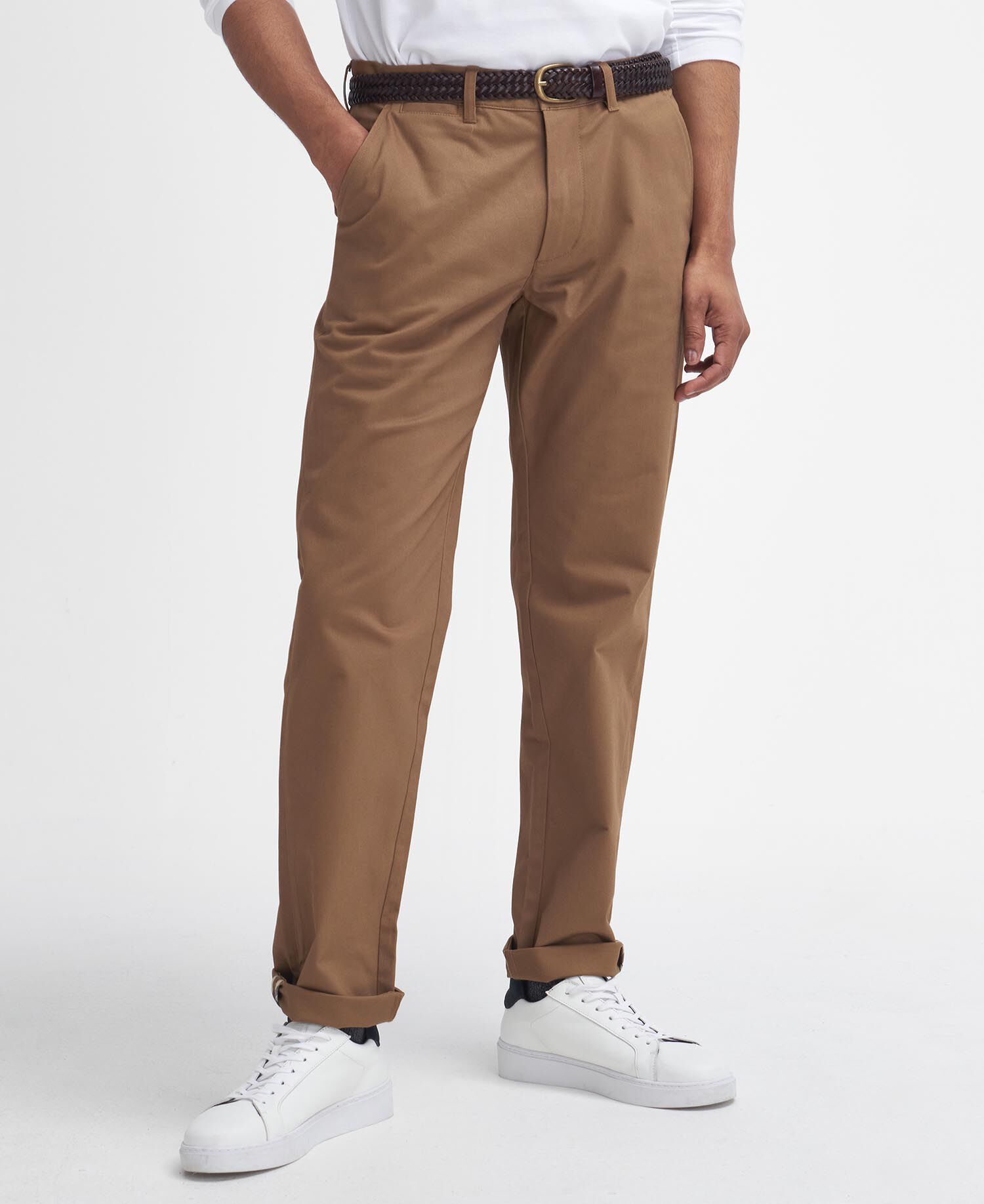 Suede Sateen Tailored Trousers Sandstone