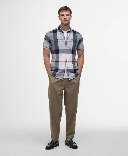 Doughill Regular Short-Sleeved Shirt Bleached Pine Tartan