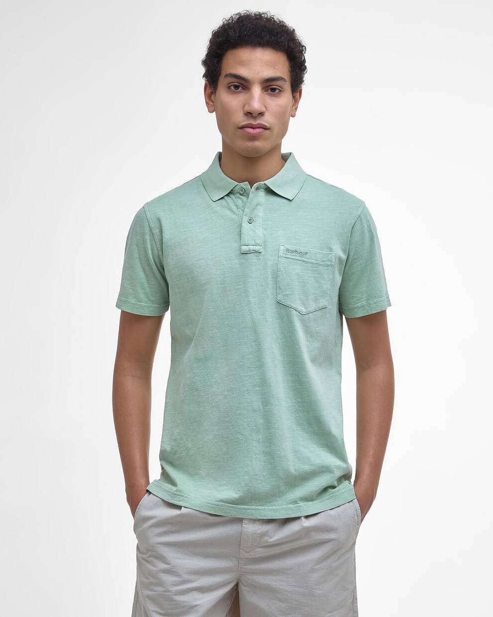 Pigment Dye Slub Polo Shirt