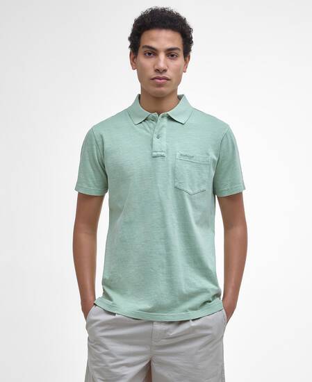 Polo fiammata tinta con pigmenti Seagrass Polo fiammata tinta con pigmenti Seagrass