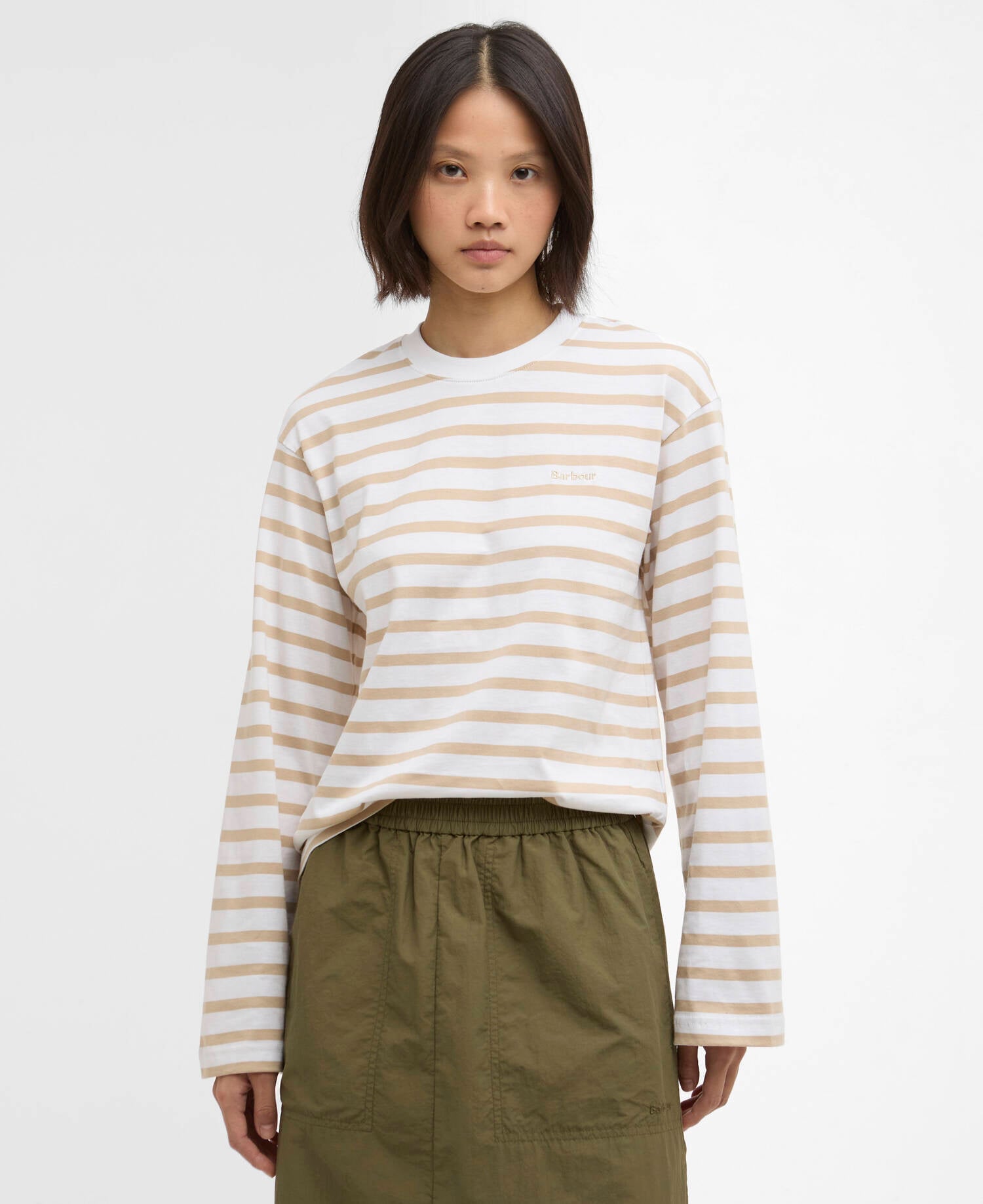 Top con motivo a righe Maureen Pale Khaki Stripe image number 0