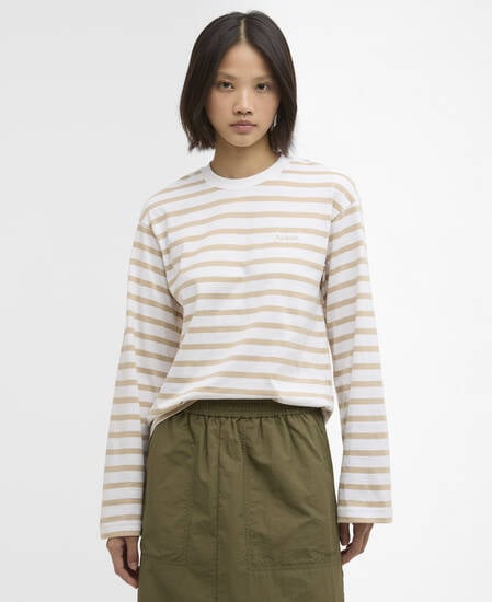 Maureen Striped Top Pale Khaki Stripe