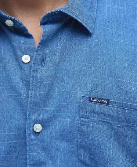 Pigment Dye Slub Short-Sleeved Shirt Dark Denim