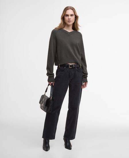 Atlanta V-Neck Jumper Dusky Khaki