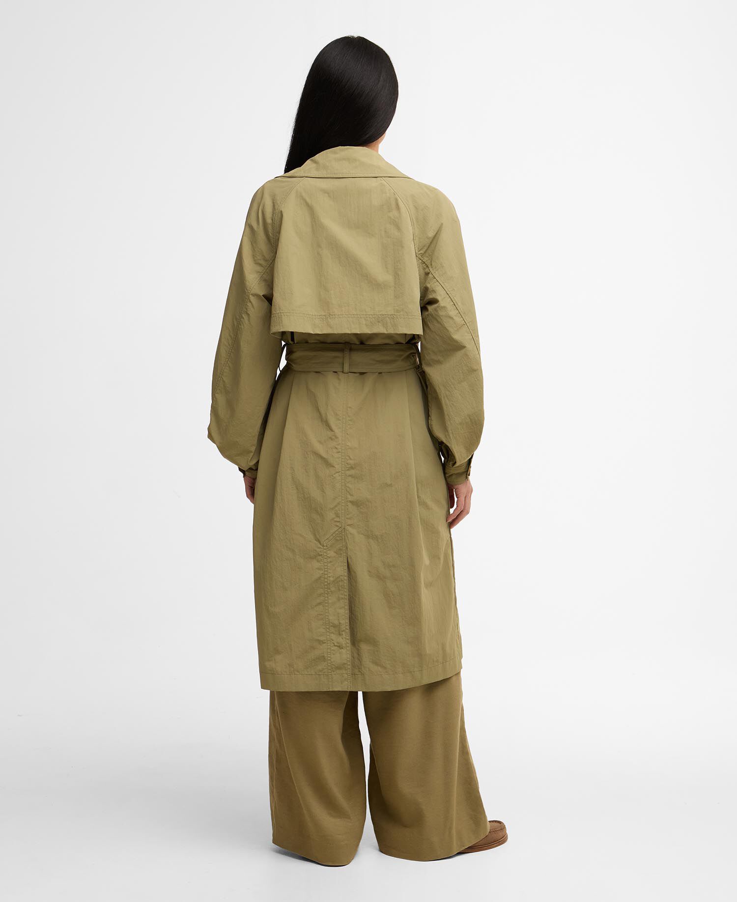 Trenchcoat Layla Showerproof Bleached Olive/Dress Navy Tartan