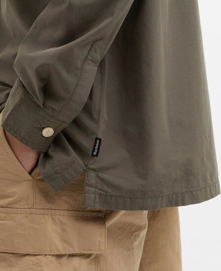 Camicia Ryehill testurizzata dalla vestibilit&agrave; rilassata Green Slate