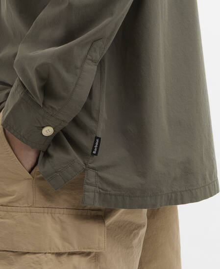 Camicia Ryehill testurizzata dalla vestibilit&agrave; rilassata Green Slate