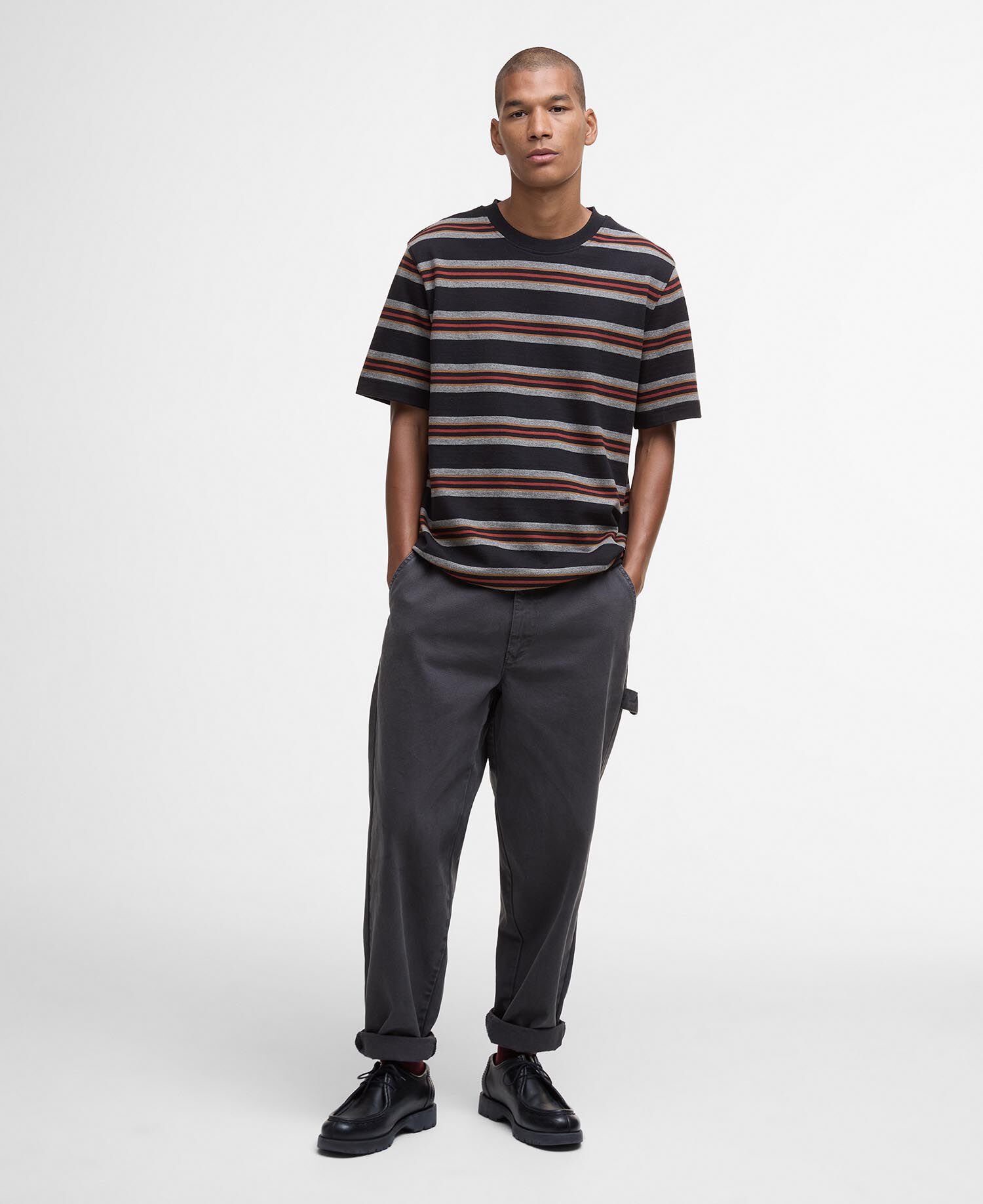 Sandwick Relaxed Striped T-Shirt Black