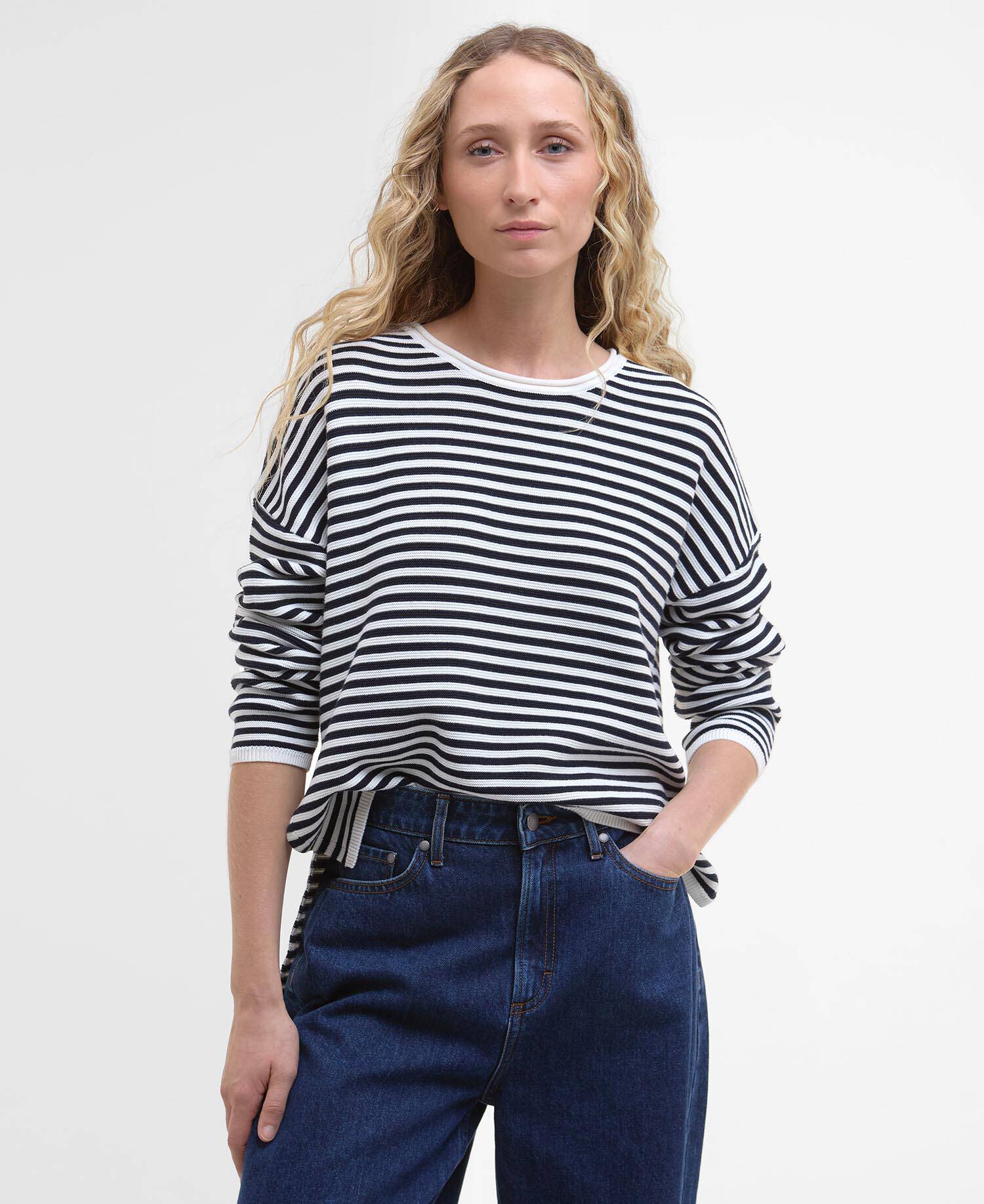 Marine Striped Crew Neck Jumper image number 0