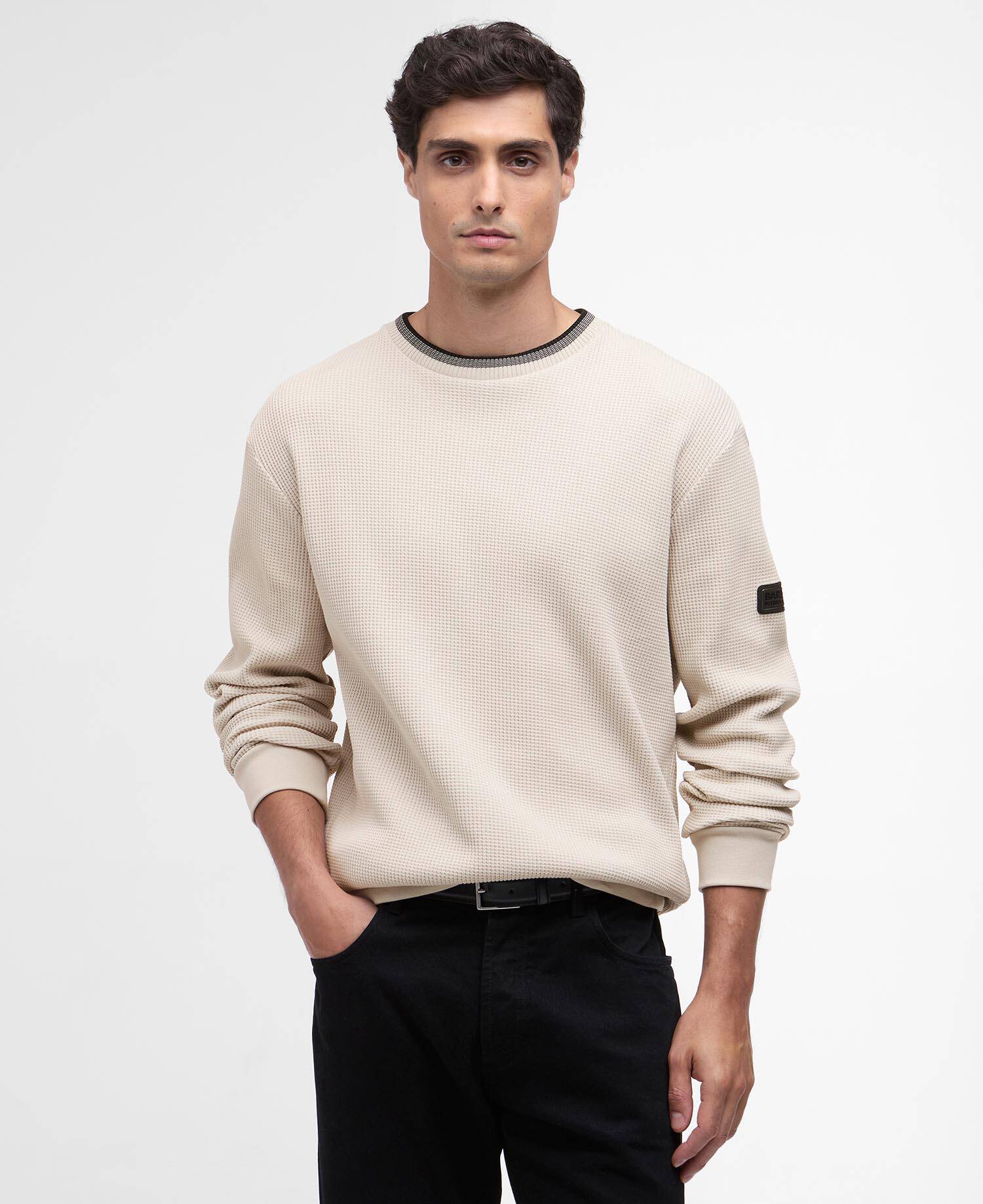 Pullover Callum Tipped Rundhalsausschnitt Mist image number 0