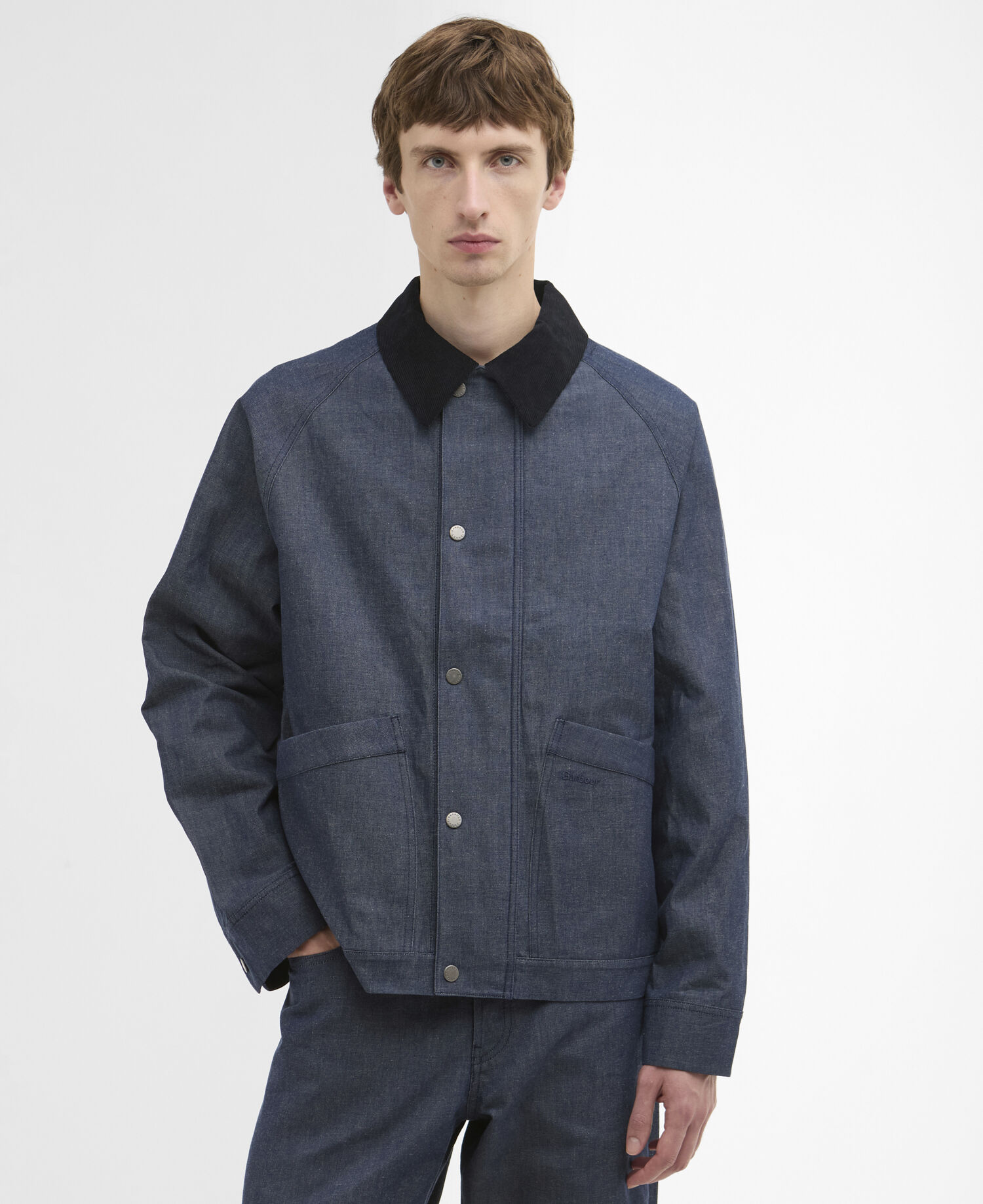 Barbour x ARKET Bebul Dry Wax Denim Jacket Blue Denim