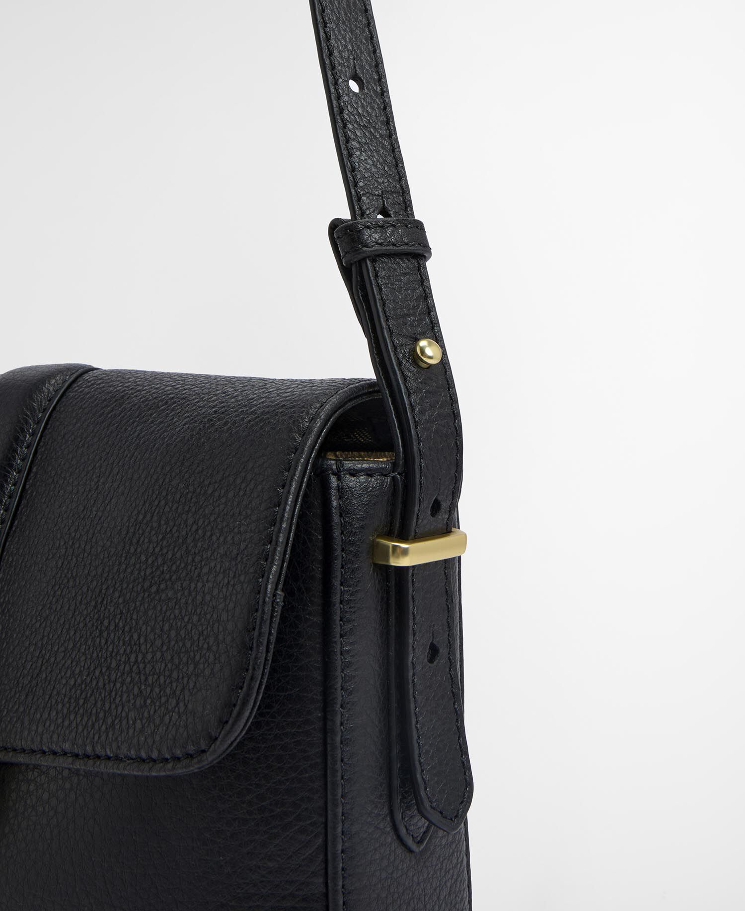 Rosa Leather Crossbody Bag Black