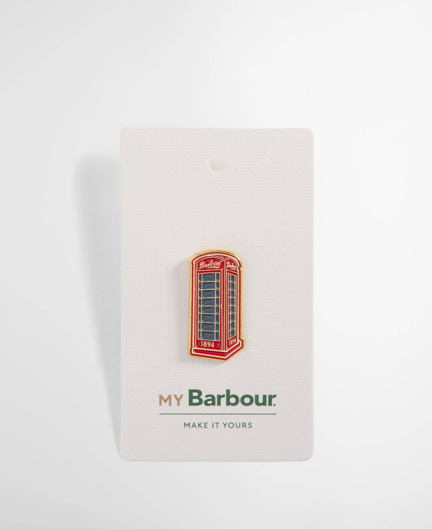 Barbour Red Phone Box Pin Badge image number 0