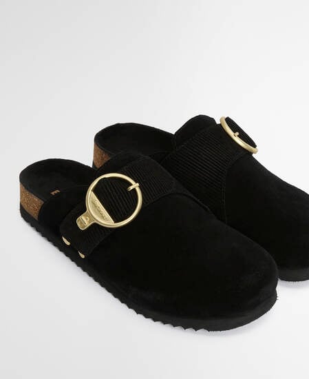 Kyra Closed Toe Sandal Black Suede