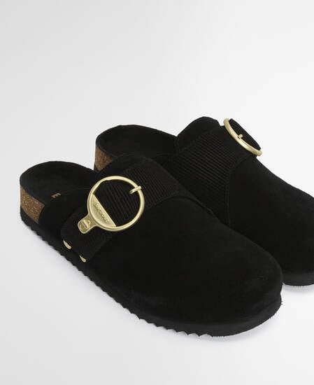 Kyra Closed Toe Sandal Black Suede