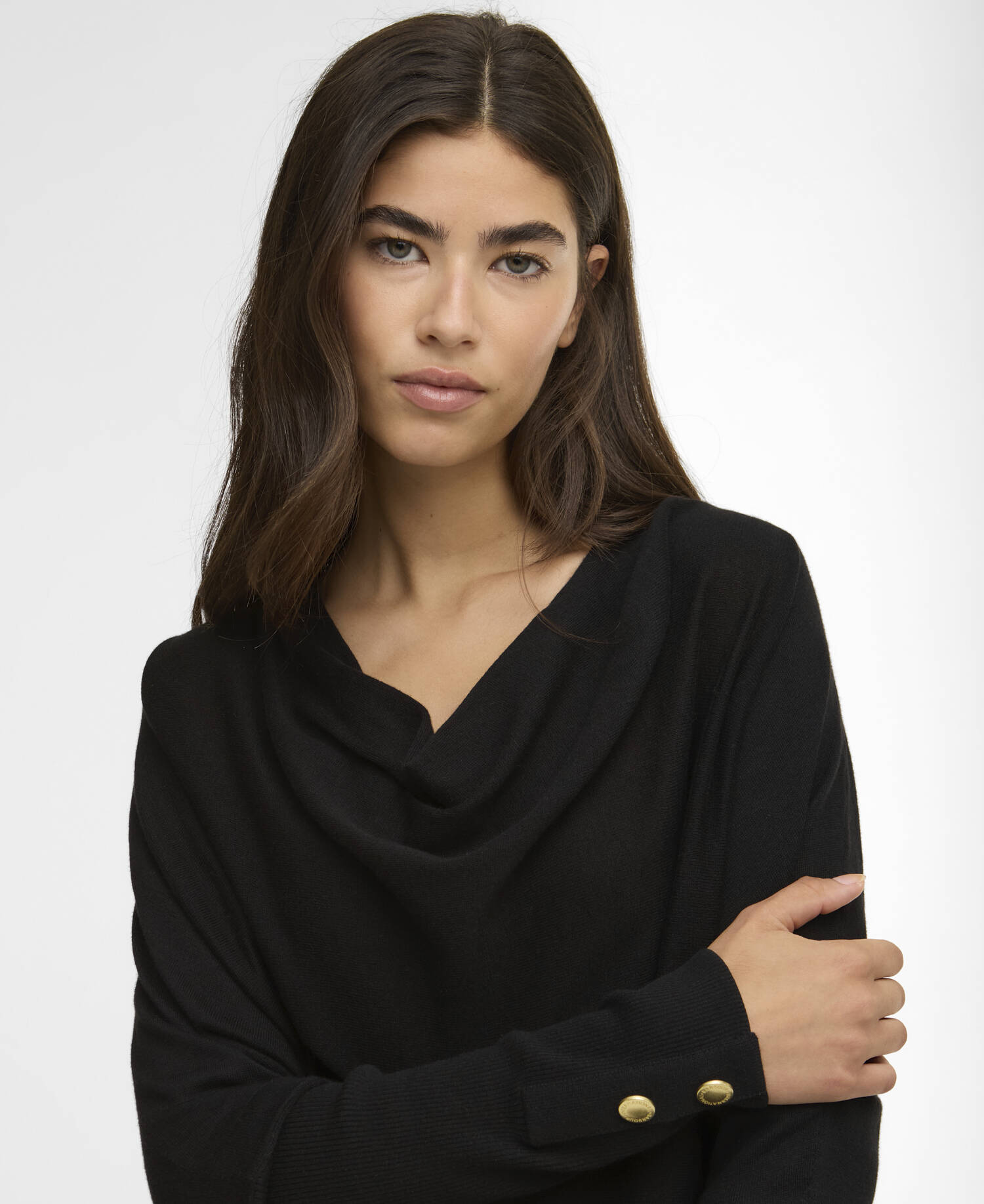 Nia Cowl-Neck Jumper Black image number 3