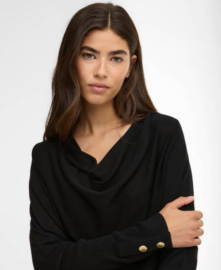 Nia Cowl-Neck Jumper Black