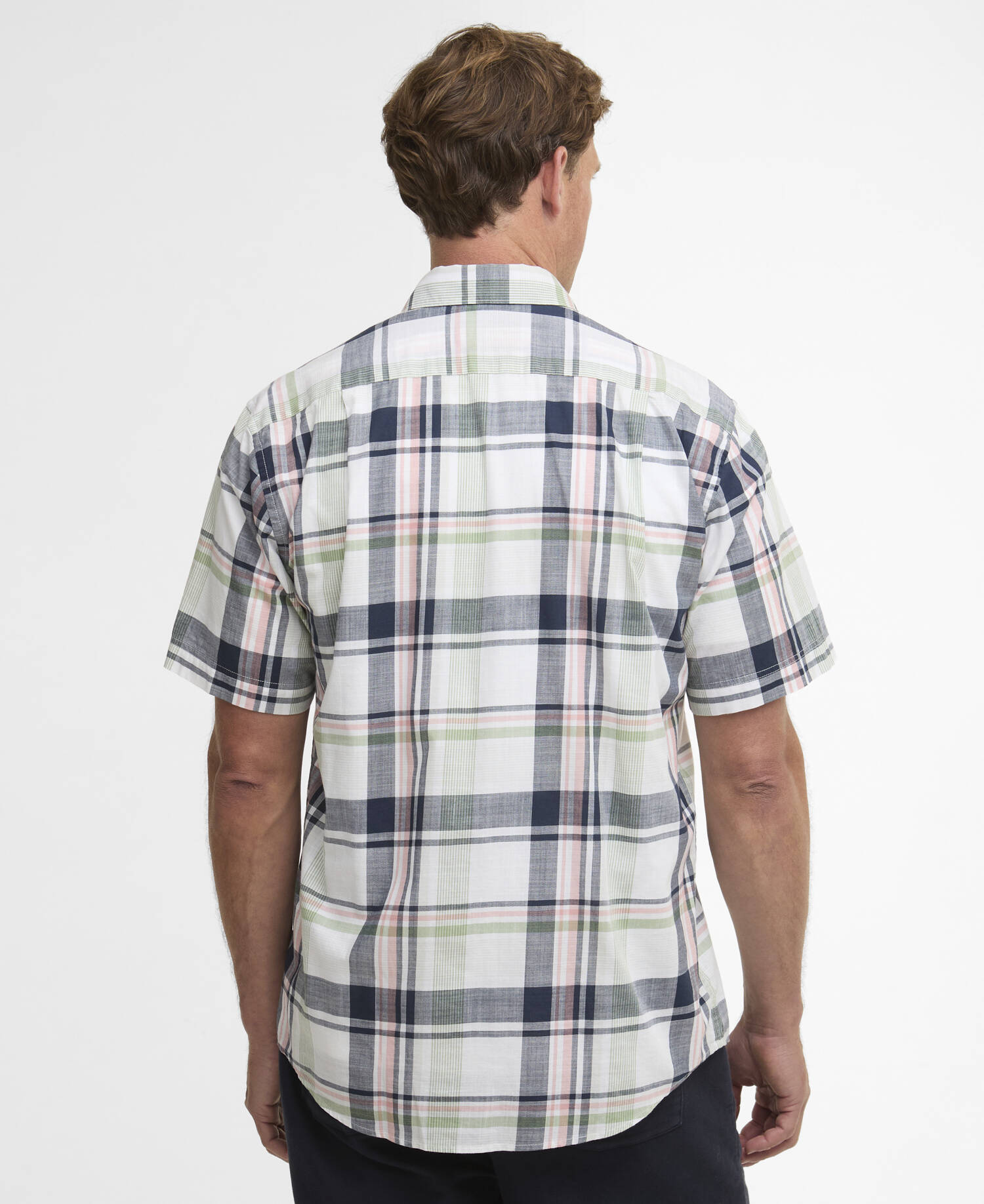 Camicia Swinfell a maniche corte dalla vestibilit&agrave; regular con motivo a quadri Loden Green image number 2