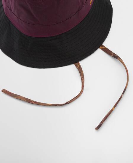Brackley Waxed Bucket Hat Merlot/Black