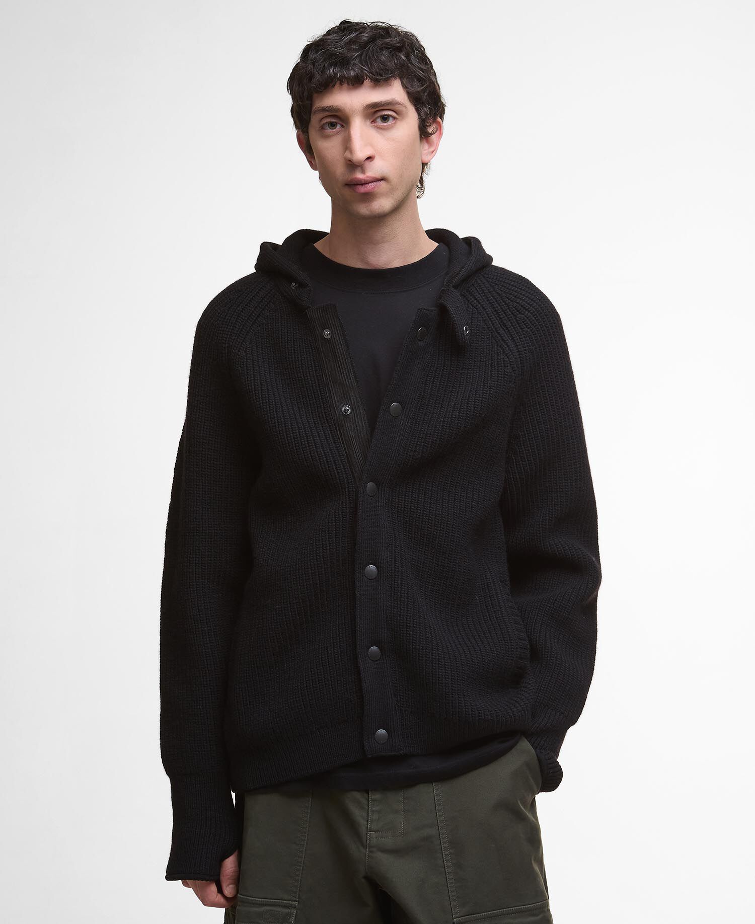 黒　S button knit hoodie Buy Middens Knitted Hoodie for N/A 0.0 | BARBOUR_ROW