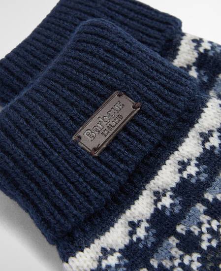 Marlow Fair Isle Gloves Navy