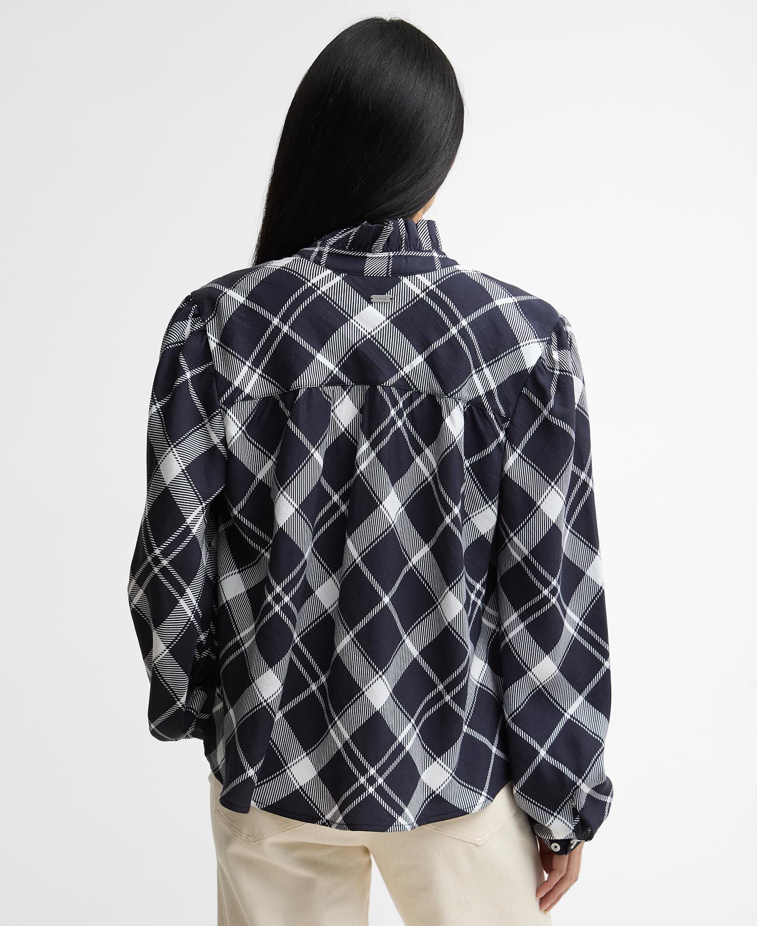 Baiton Tartan Blouse Dark Navy/White Check