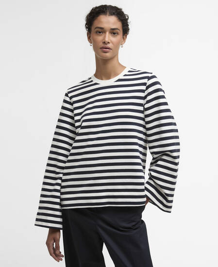 Layla Sweatshirt Cloud/Dark Navy Stripe