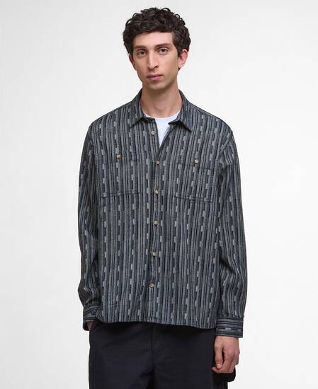 Alston Relaxed Jacquard Shirt Navy Alston Relaxed Jacquard Shirt Navy