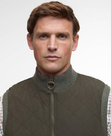 Shoveler Knitted Gilet Olive Shoveler Knitted Gilet Olive