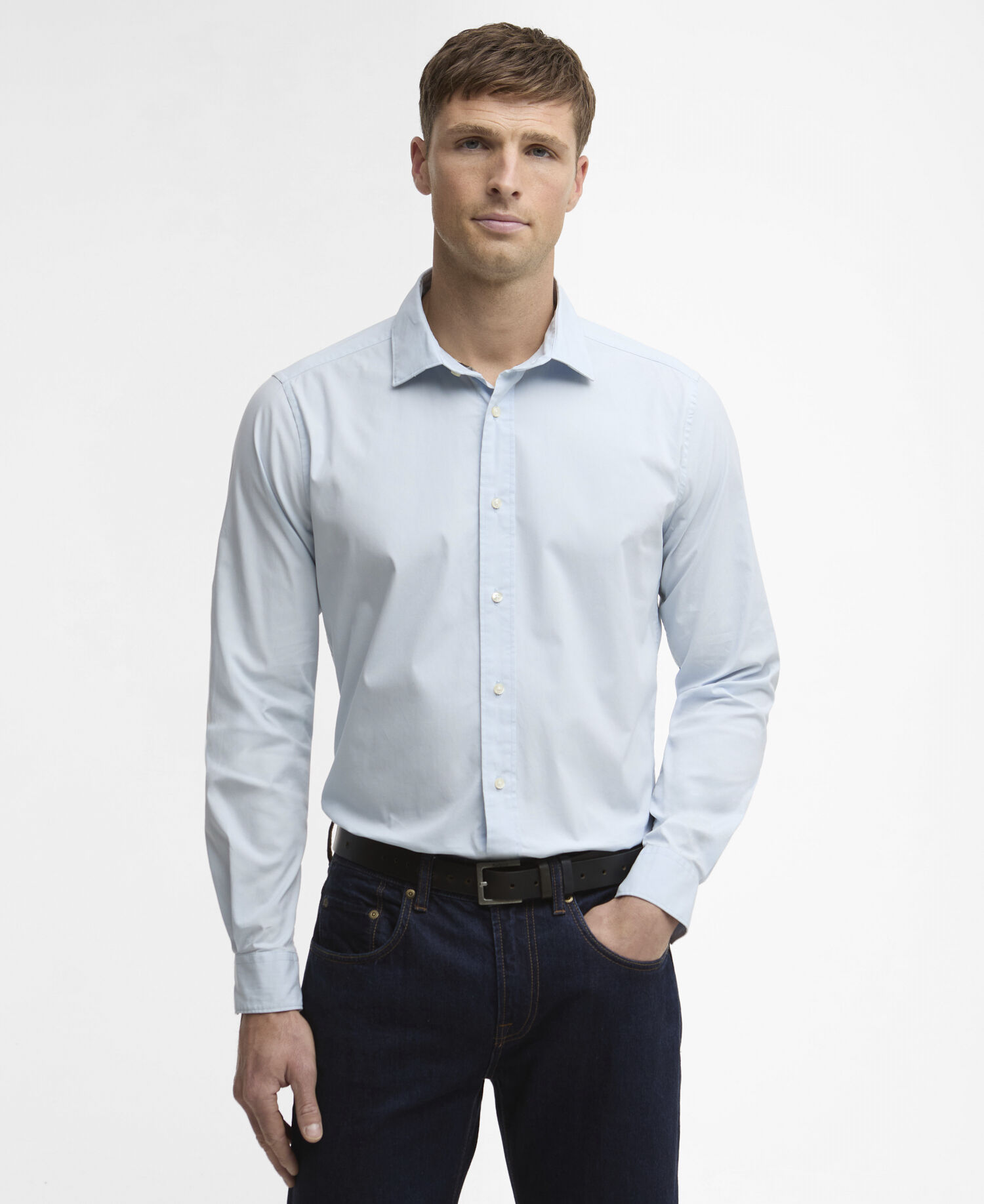 Westcroft Stretch Poplin Tailored Shirt Sky