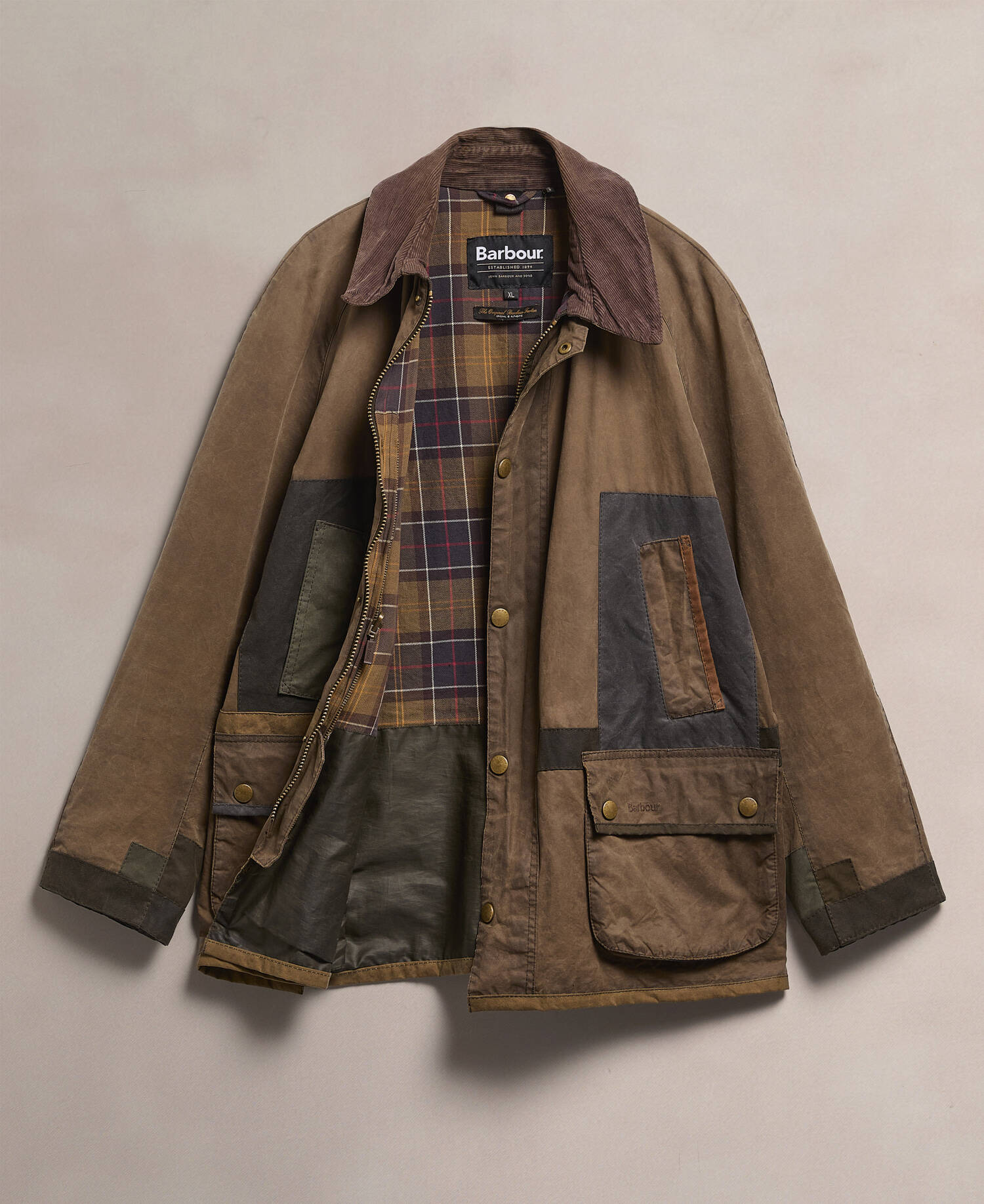 Barbour Re-Loved Men's Ashby Waxed Jacket - Size XL Olive image number 1