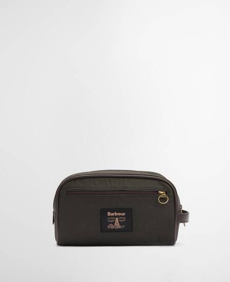 Waxed Washbag Olive/Beacon