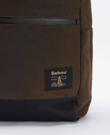 Field Roll-Top Waxed Backpack Olive-Black