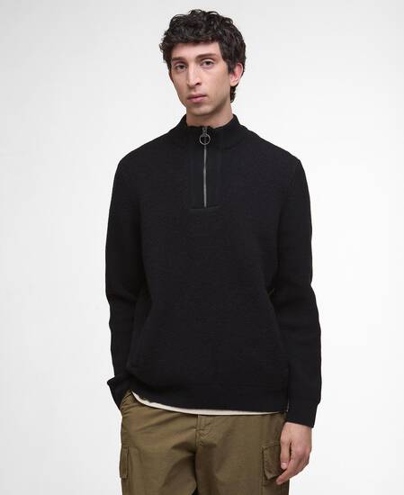 Milburn Half-Zip Jumper Black