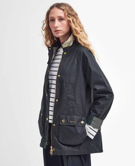 Modern Beadnell Waxed Jacket Sage-Ancient