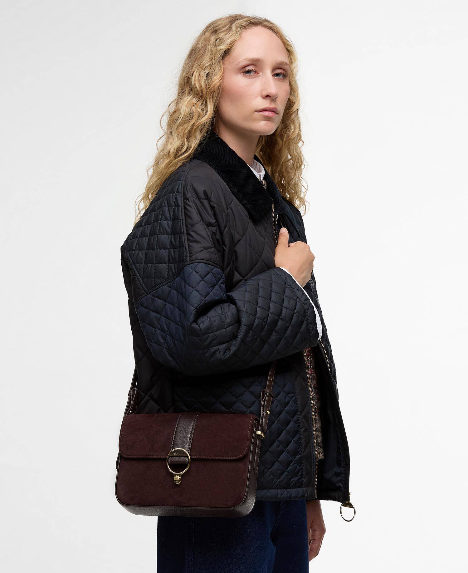 Wildledertasche Rosa Crossbody Dark Brown image number 1