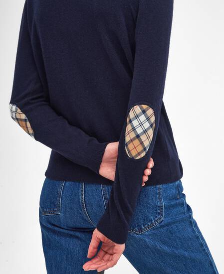 Pendle Cardigan Navy-Hessian Tartan